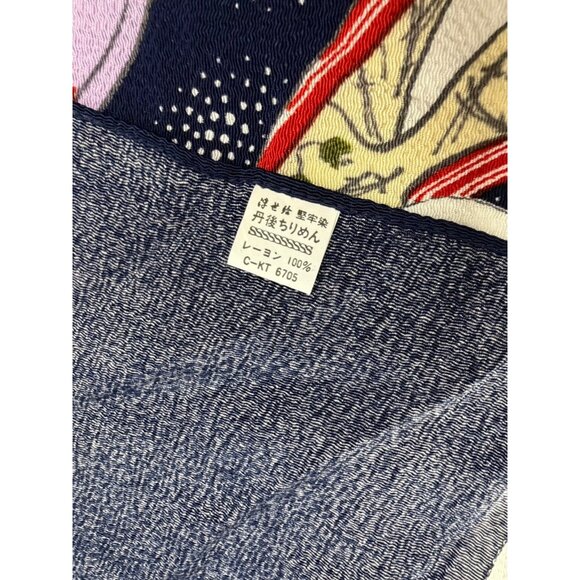 Geishas Square Scarf Japanese Traditional Textile Art - Picture 2 of 7